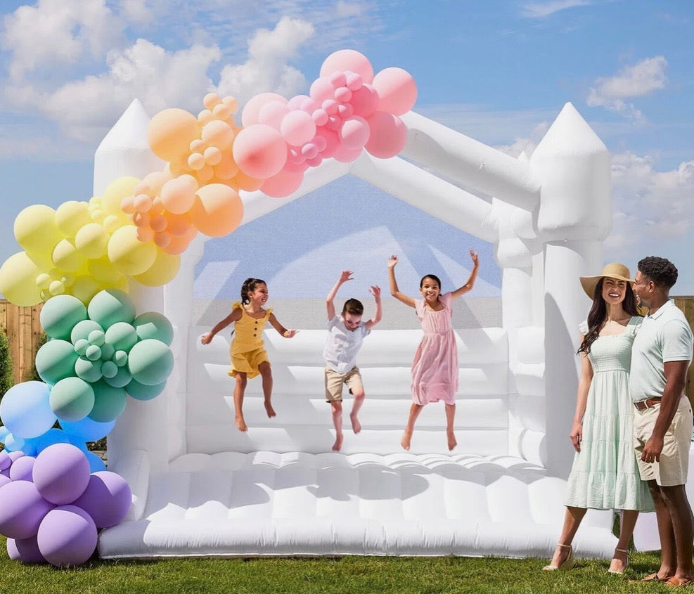 Ultimate White Kastle Party Package $650 - Includes all 3 bounce houses
